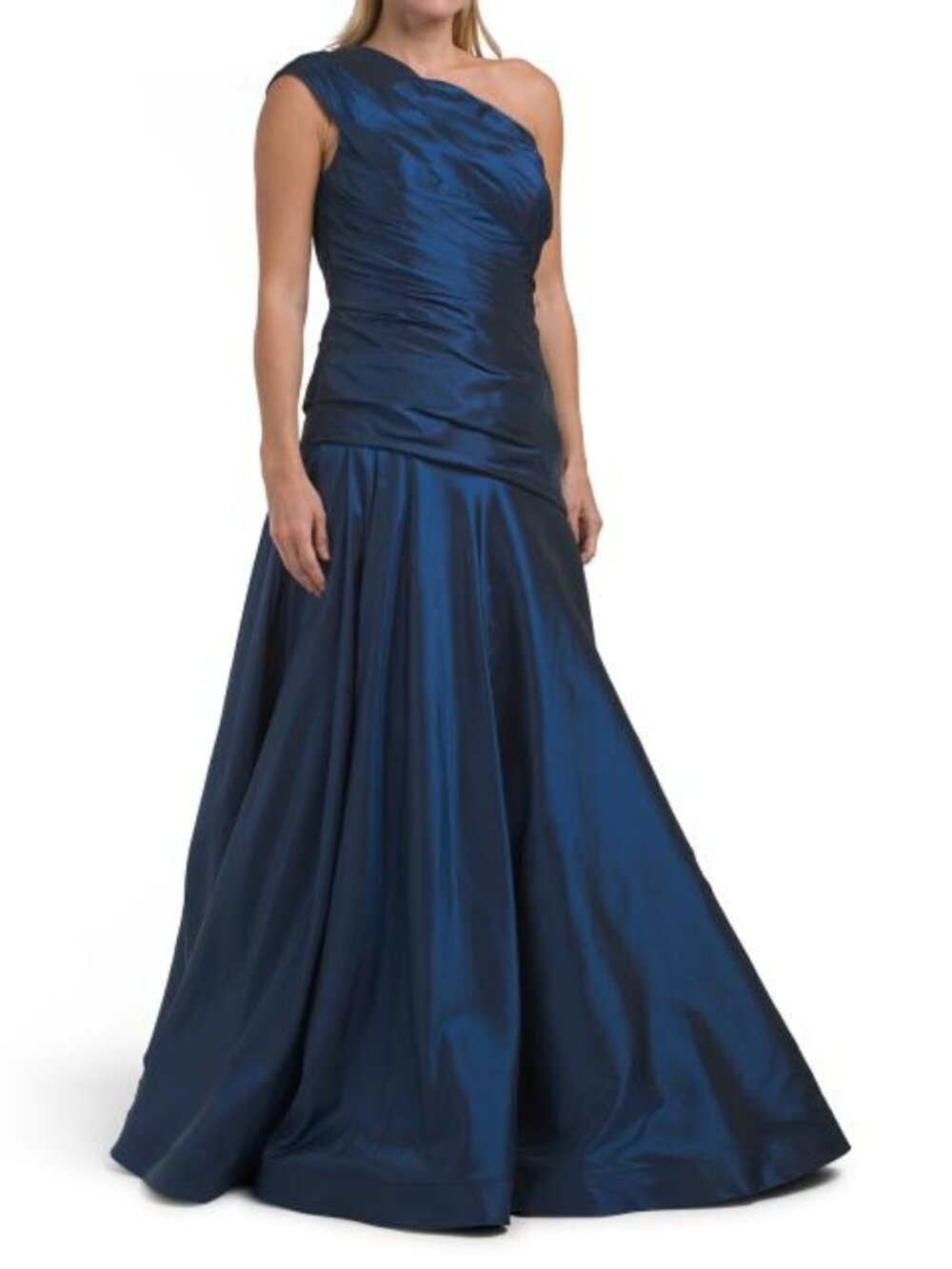 RENE BY RENE RUIZ One Shoulder Pleated Taffeta Gown